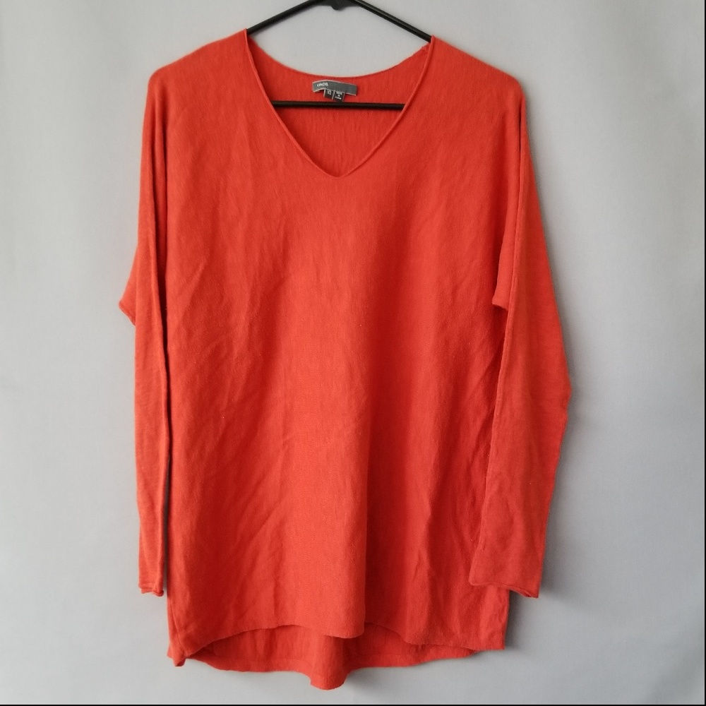 X VINCE V NECK PULLOVER SLEEVE TUNIC SWEATER
